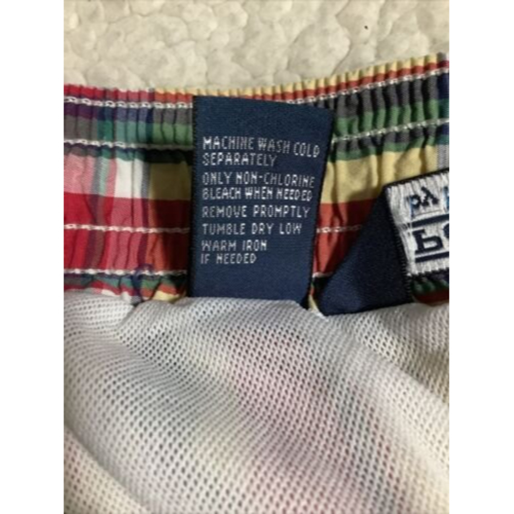 SOLD* POLO RALPH LAUREN PLAID SWIM SHORTS TRUNKS | SWIMWEAR BEACH | Size X-L - Picture 7 of 10